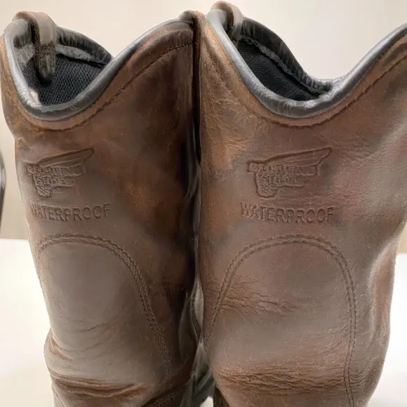 Red Wing Pecos Brown Leather Boots Men’s Size 8.5 D Style 1170 Waterproof‎