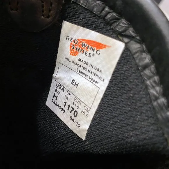 Red Wing Pecos Brown Leather Boots Men’s Size 8.5 D Style 1170 Waterproof‎