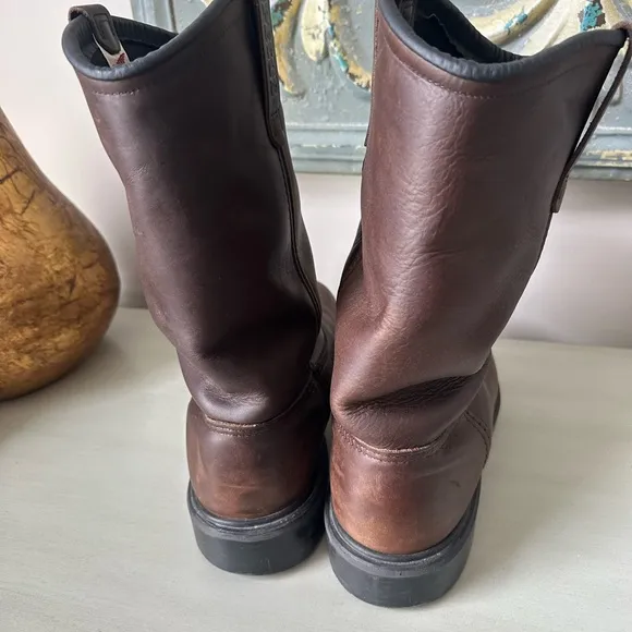 Red wing pecos mens steel toe waterproof boots made in USA
