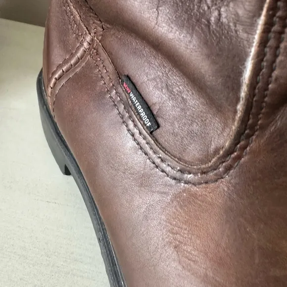 Red wing pecos mens steel toe waterproof boots made in USA