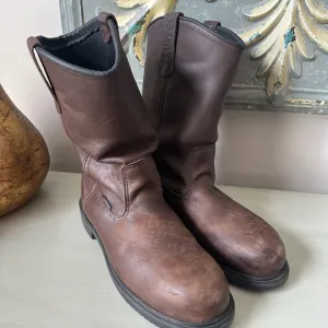 Red wing pecos mens steel toe waterproof boots made in USA