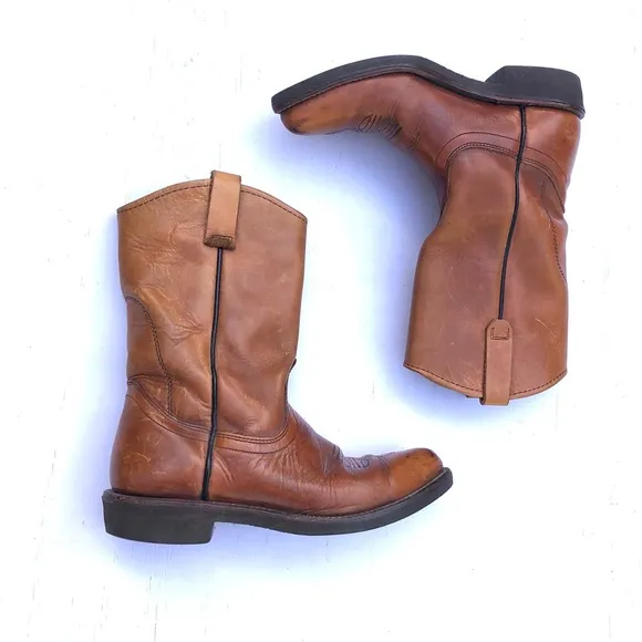 Red Wing Pull On Boots Soft Leather Steel Toe Sz 8