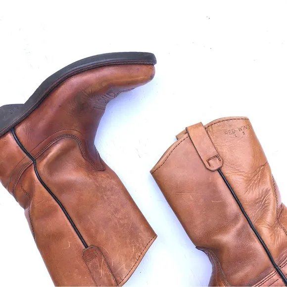 Red Wing Pull On Boots Soft Leather Steel Toe Sz 8