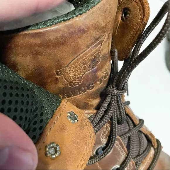 Red Wing Shoes Brown Leather Lace Up Steel Toe Boots