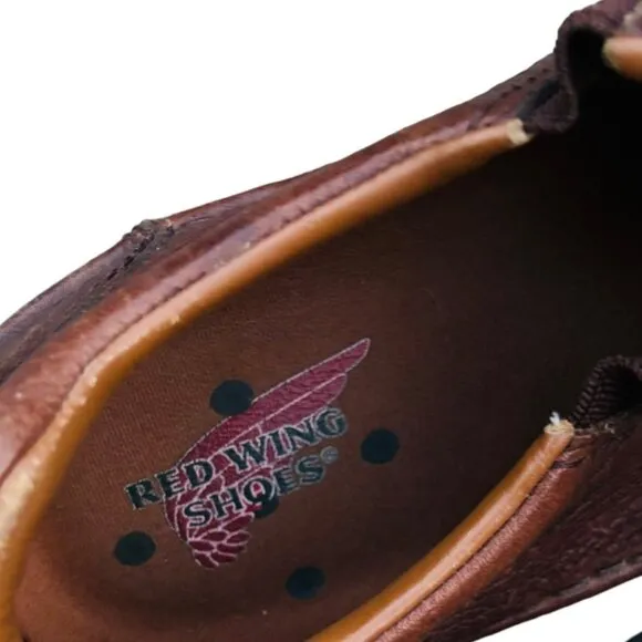 RED WING SHOES SD 9.5 8702 Aluminum Toe Slip-On Leather Work Safety Shoe Loafer