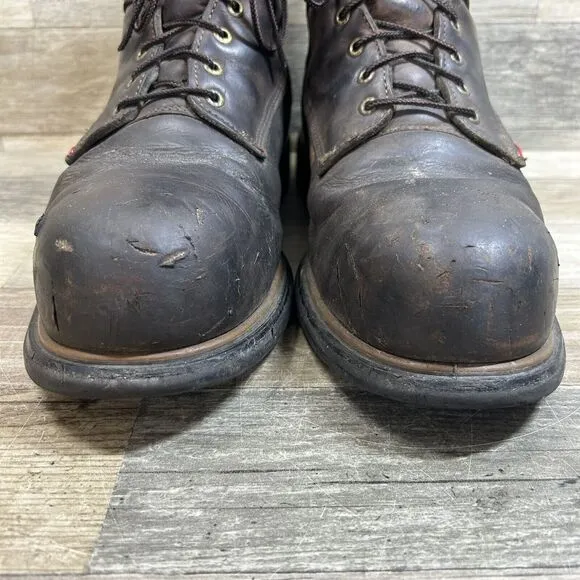 Red Wing Steel Toe Boots Men’s 14 D Brown Leather Dynaforce Waterproof USA