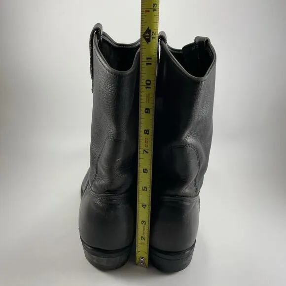 Red Wing Steel Toe Pull On Western Work Boots Mens Size 10.5 D Black Leather