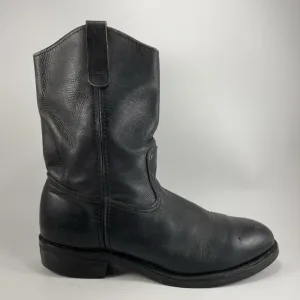 Red Wing Steel Toe Pull On Western Work Boots Mens Size 10.5 D Black Leather