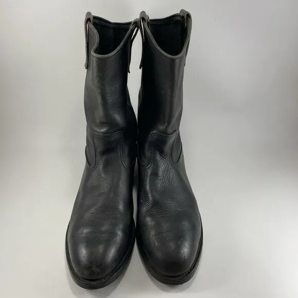 Red Wing Steel Toe Pull On Western Work Boots Mens Size 10.5 D Black Leather