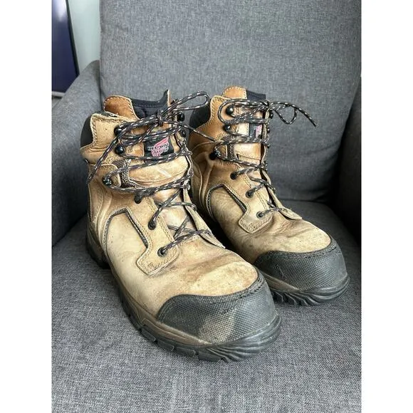 Red Wing Steel Toe Work Boots Waterproof ASTMF2413-11 Lace Up Mens 10.5 D