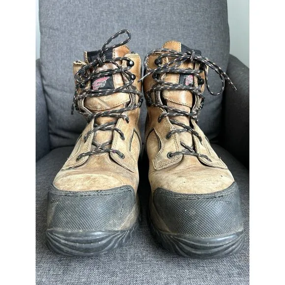 Red Wing Steel Toe Work Boots Waterproof ASTMF2413-11 Lace Up Mens 10.5 D
