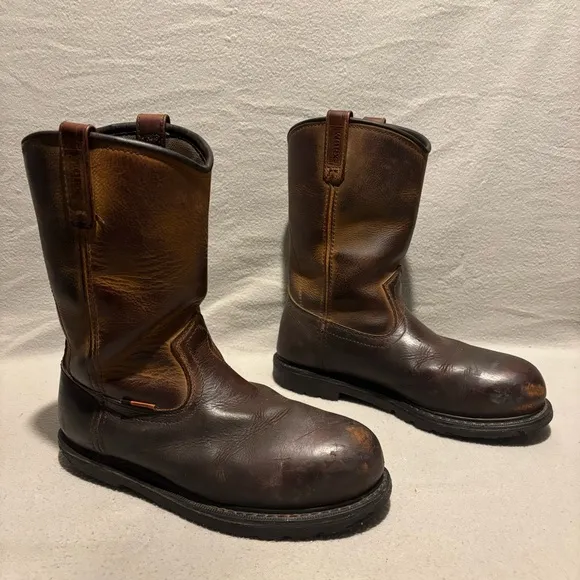 Red Wing WORX Mens 10M Brown Leather Steel Toe Work Boots ASTM F 2413-11
