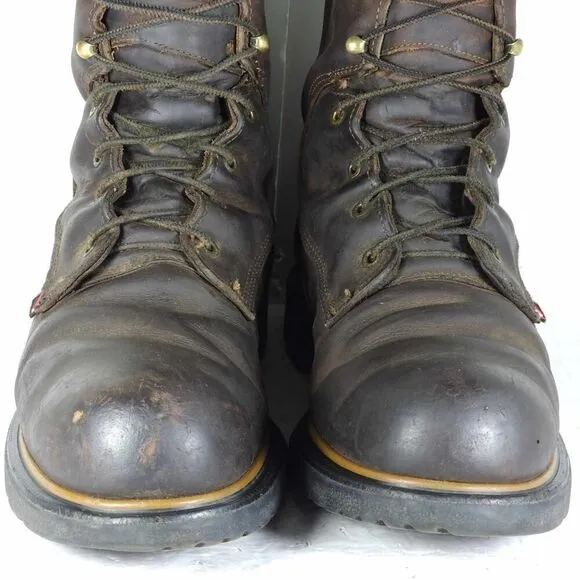 RED WING Men's Dynaforce 8&quot; US12 Brown Leather Waterproof Steel-Toe Work Boots