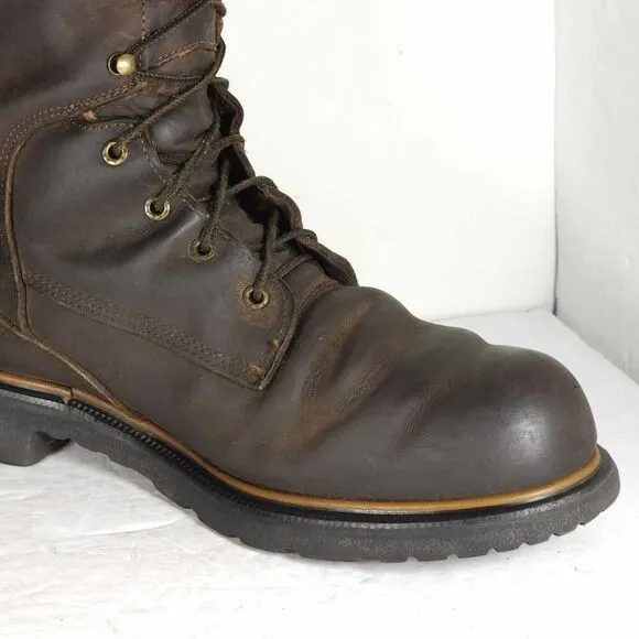 RED WING Men's Dynaforce 8&quot; US12 Brown Leather Waterproof Steel-Toe Work Boots