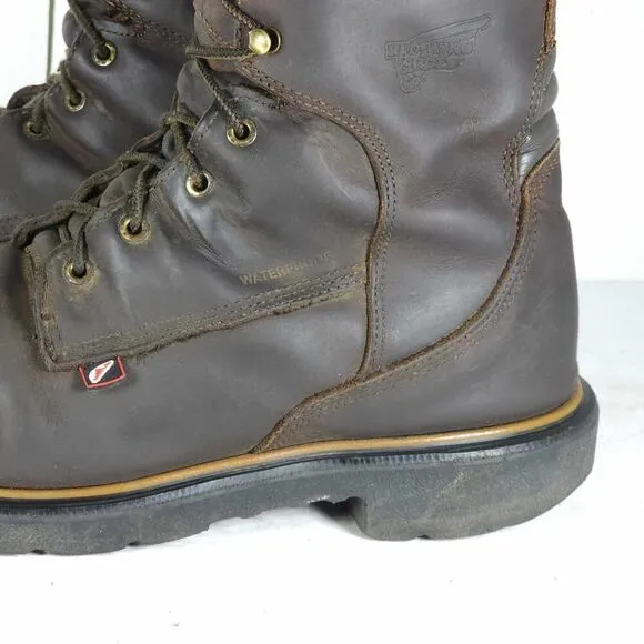 RED WING Men's Dynaforce 8&quot; US12 Brown Leather Waterproof Steel-Toe Work Boots
