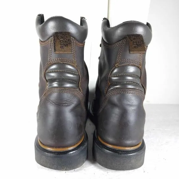 RED WING Men's Dynaforce 8&quot; US12 Brown Leather Waterproof Steel-Toe Work Boots