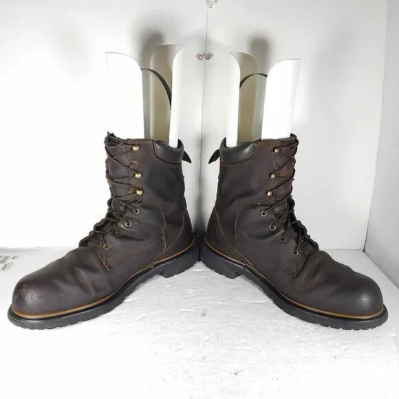 RED WING Men's Dynaforce 8&quot; US12 Brown Leather Waterproof Steel-Toe Work Boots