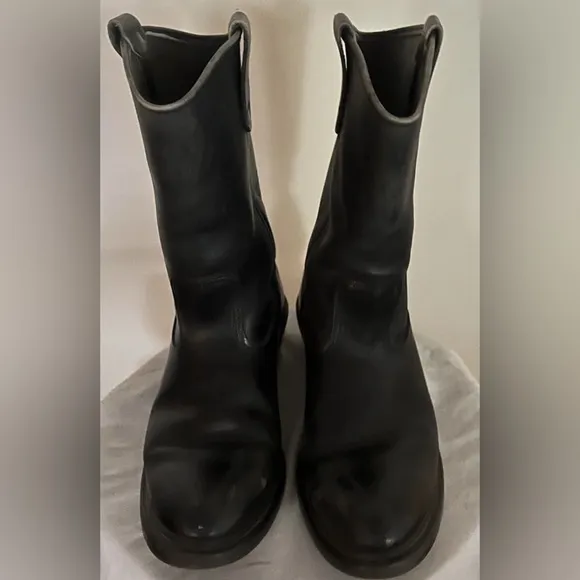 Redwing Men’s Steel Toe Pecos Pull On Black Leather Boots Size US 8D RARE VTG