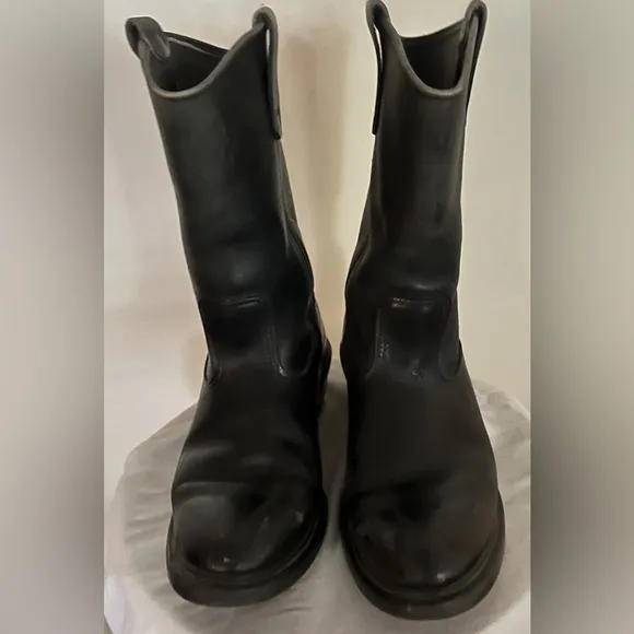Redwing Men’s Steel Toe Pecos Pull On Black Leather Boots Size US 8D RARE VTG