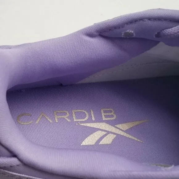 Reebok Cardi B Womens Purple Chunky Platform Sneakers Size 5.5