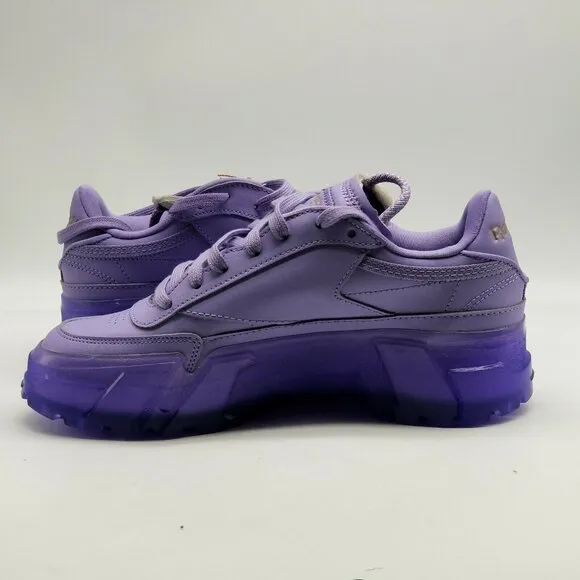 Reebok Cardi B Womens Purple Chunky Platform Sneakers Size 5.5