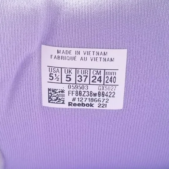 Reebok Cardi B Womens Purple Chunky Platform Sneakers Size 5.5