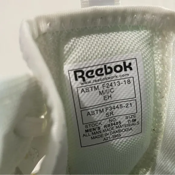 Reebok Fusion Flexweave Cage Composite Toe Work Shoes Men's Size 11.5 White