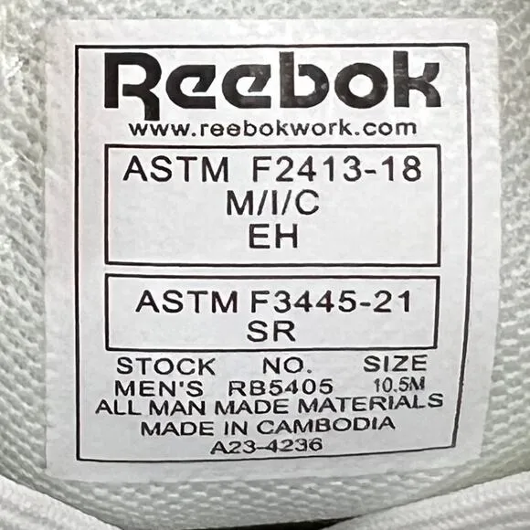 Reebok Men's Fusion Flexweave RB5405 Work &amp; Safety Athletic Shoes Comp.Toe 10.5M
