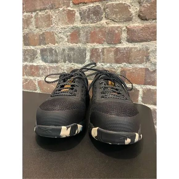 Reebok NANOFLEX TR Black Camo Womens Size 8 Athletic Sneakers Work Shoes