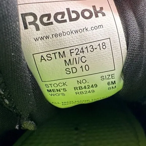 Reebok Print Work Utility shoes RB249 Composite Toe black/white womens size 8 EU