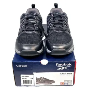 Reebok Sublite Work Shoe Men's 7M Women's 9 Athletic Work Shoes Black RB4015