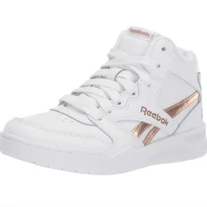 Reebok unisex-child Bb4500 CourtBasketball Sneakers high tops white &amp; rose gold