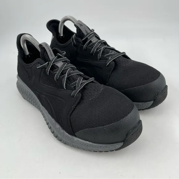 Reebok 👞 Unisex Flexagon 3.0 Black Composite Toe Metal Free Work Shoe- Size 9