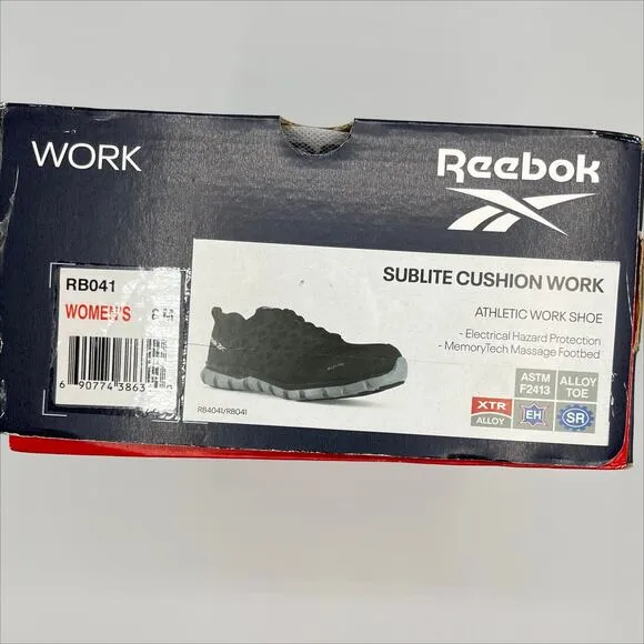 Reebok Women's Sublite Cushion Work Shoes in Black Size 8M
