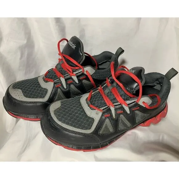 Reebok Work Men 10 1/2 M Zigkick Work RB3000 Athletic Safety Shoe Black-Red 10.5