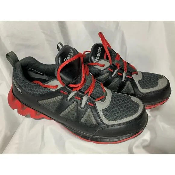 Reebok Work Men 10 1/2 M Zigkick Work RB3000 Athletic Safety Shoe Black-Red 10.5