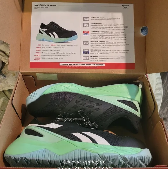 Reebok Work Nanoflex TR Work Athletic  Memory Foam Tech Slip Resistant Mesh #14