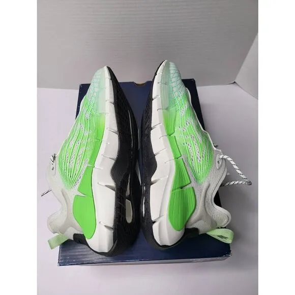 Reebok Zig Kinetica II Sneakers Neon Mint White Gray Women's Sz 8.5 NEW
