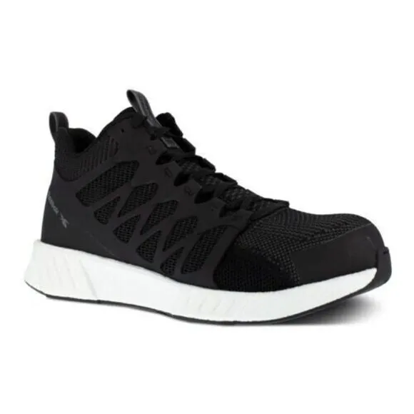 Reebok Work Fusion Flexweave RB4316 Men's 8 Black Comp Toe Athletic Shoes ZPO310