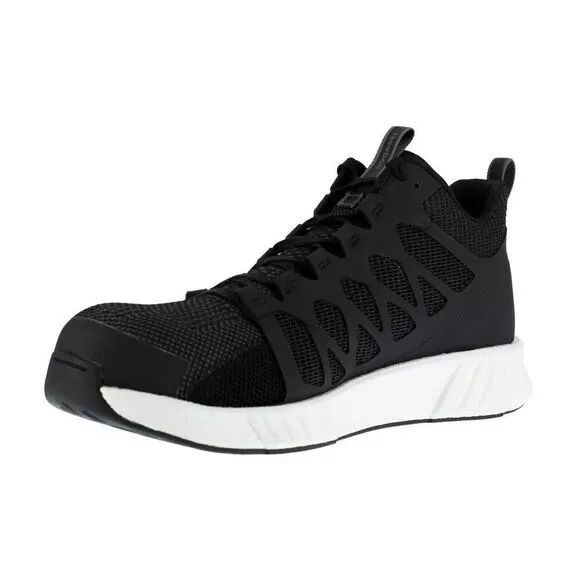 Reebok Work Fusion Flexweave RB4316 Men's 8 Black Comp Toe Athletic Shoes ZPO310