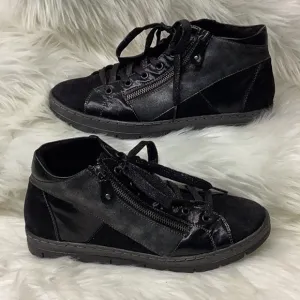 Remonte Kaja High-Top Sneakers - Black - Zip Closure - Size 8 1/2 - New In Box