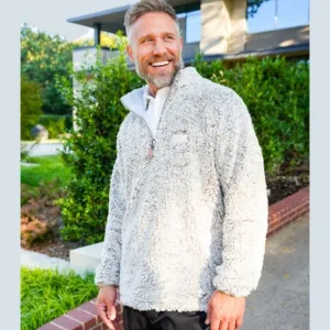 Reversible Sherpa 1/4 zip Gray Size Medium USA Palm