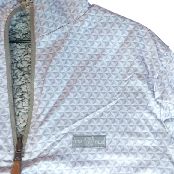 Reversible Sherpa 1/4 zip Gray Size Medium USA Palm