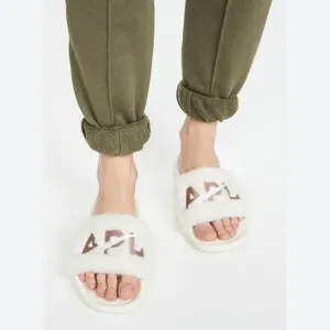 Revolve APL: Athletic Propulsion Labs Womens Shearling Slides - Pristine/Almond