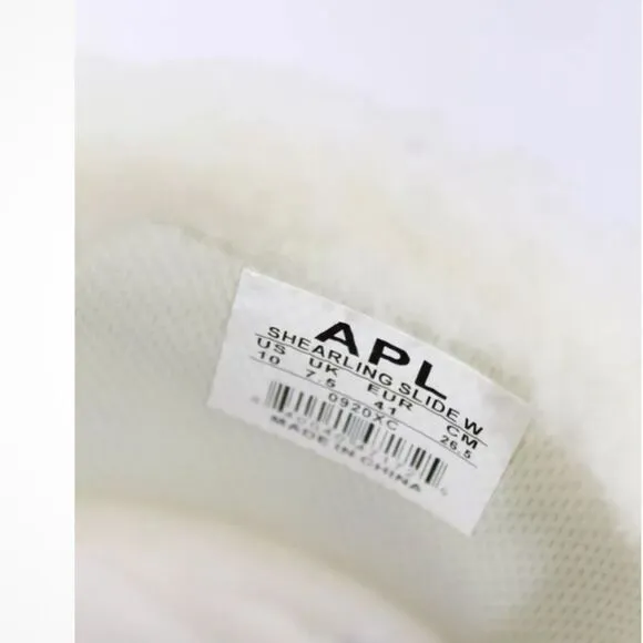 Revolve APL: Athletic Propulsion Labs Womens Shearling Slides - Pristine/Almond