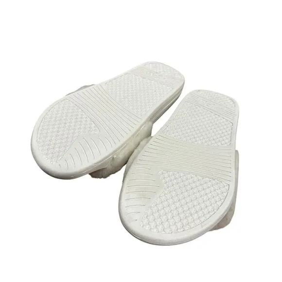 Revolve APL: Athletic Propulsion Labs Womens Shearling Slides - Pristine/Almond