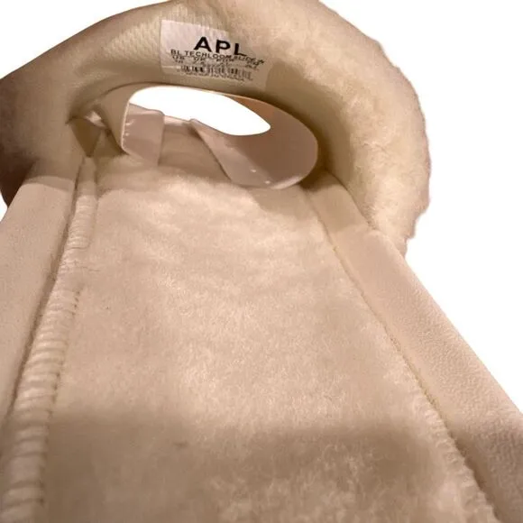Revolve APL: Athletic Propulsion Labs Womens Shearling Slides - Pristine/Almond