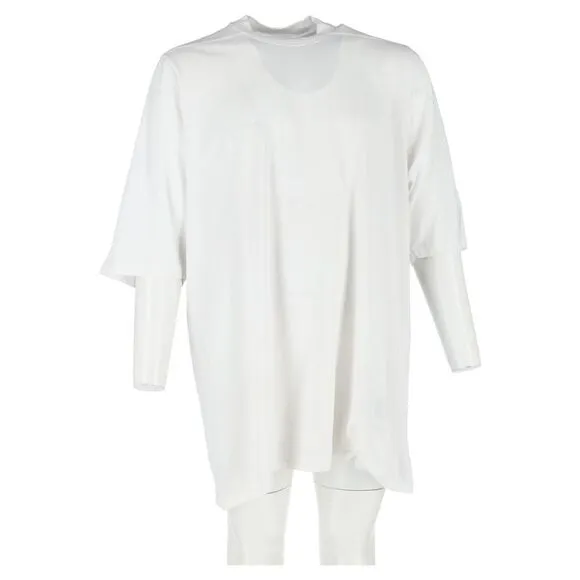 Rick Owens Oversized T-Shirt in White Cotton