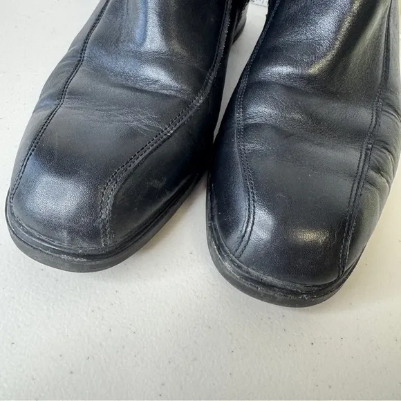 Rieker Greta Black Fleece Lined Leather Block Heeled Ankle Boots Size 42