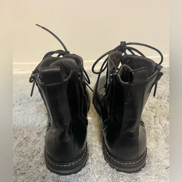 Robert Wayne Thatcher RWF1297M Mens Black Lace Up Boots Size 7.5 NWOT